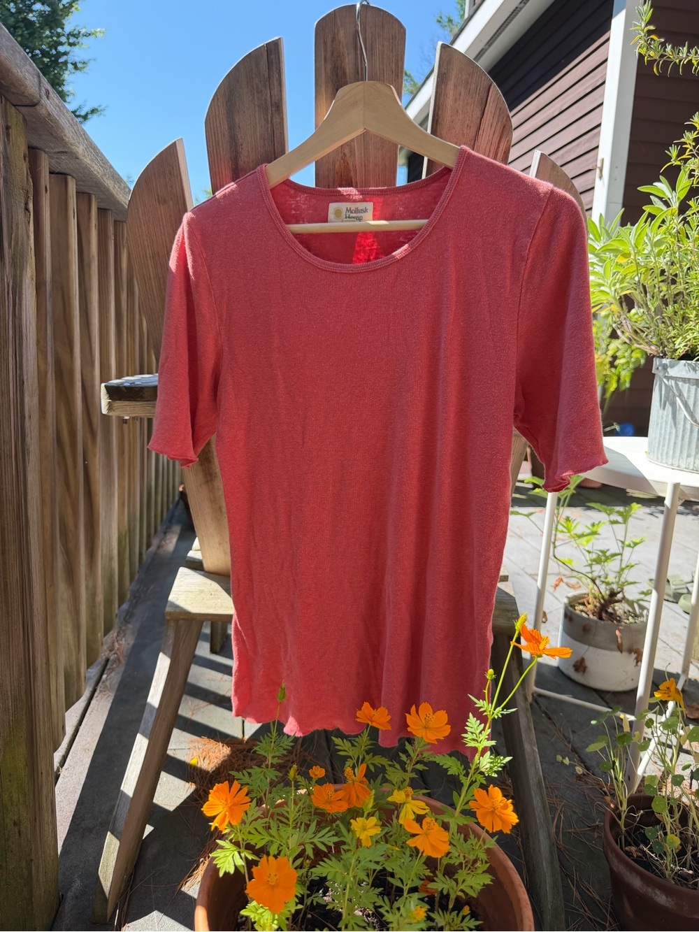 Mollusk Surf Shop - California - Hemp Coral Scoop Neck Short Sleeve Top L